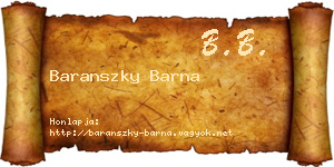 Baranszky Barna névjegykártya